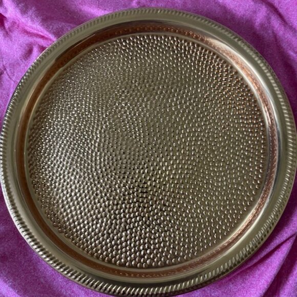 Vintage Coppercraft Guild Hammered Copper Round Tray 12.25" in Diameter - Picture 2 of 9